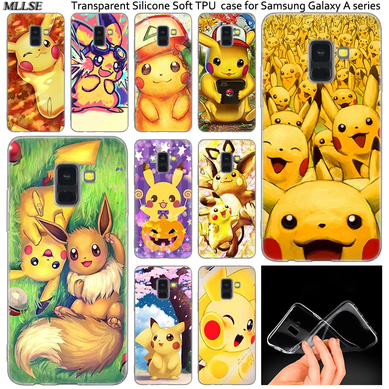 

Anime Pokemons Pikachu Silicone Case For Samsung Galaxy A50 A30 A10 A40 A6 A8 Plus A20 E A5 A7 2018 2017 2016 Note 9 8 Cover