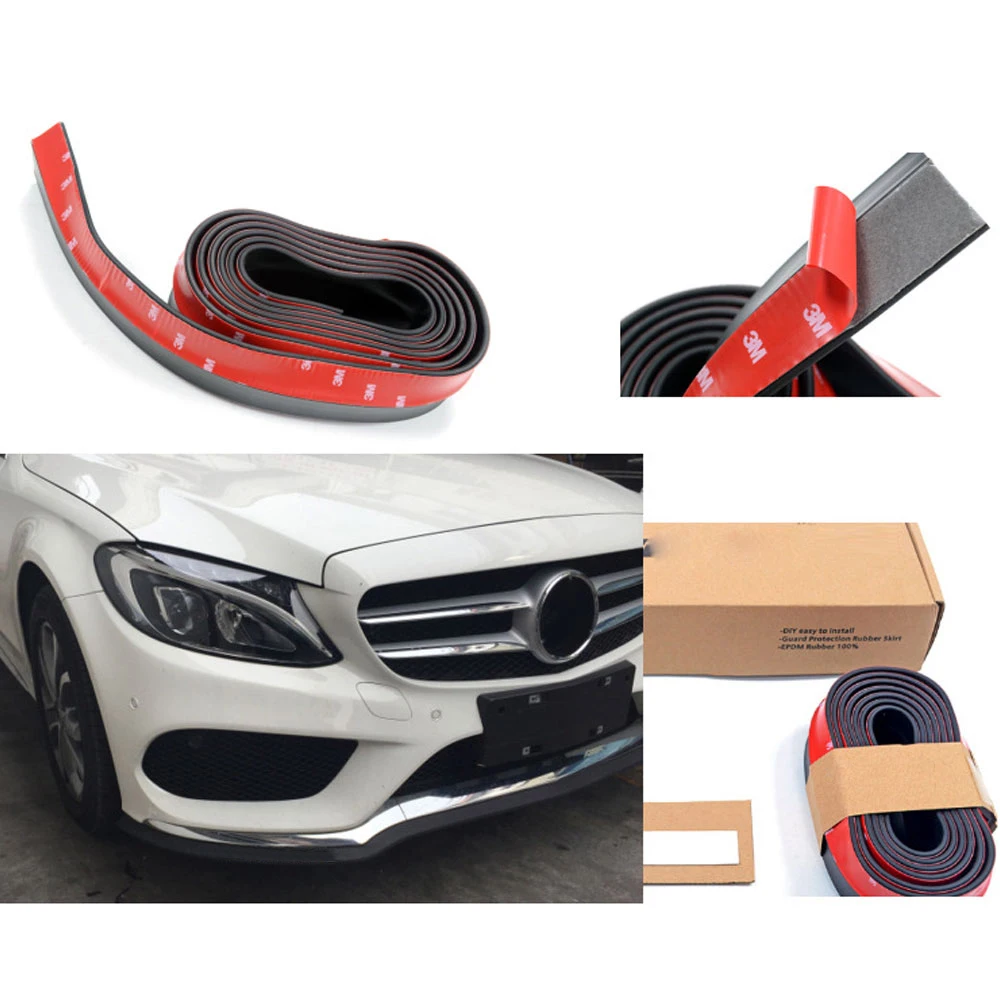 Universal Auto Carbon Fiber Front Bumper Side Skirt 2.5M//8.2ft Lip Strip Sticker