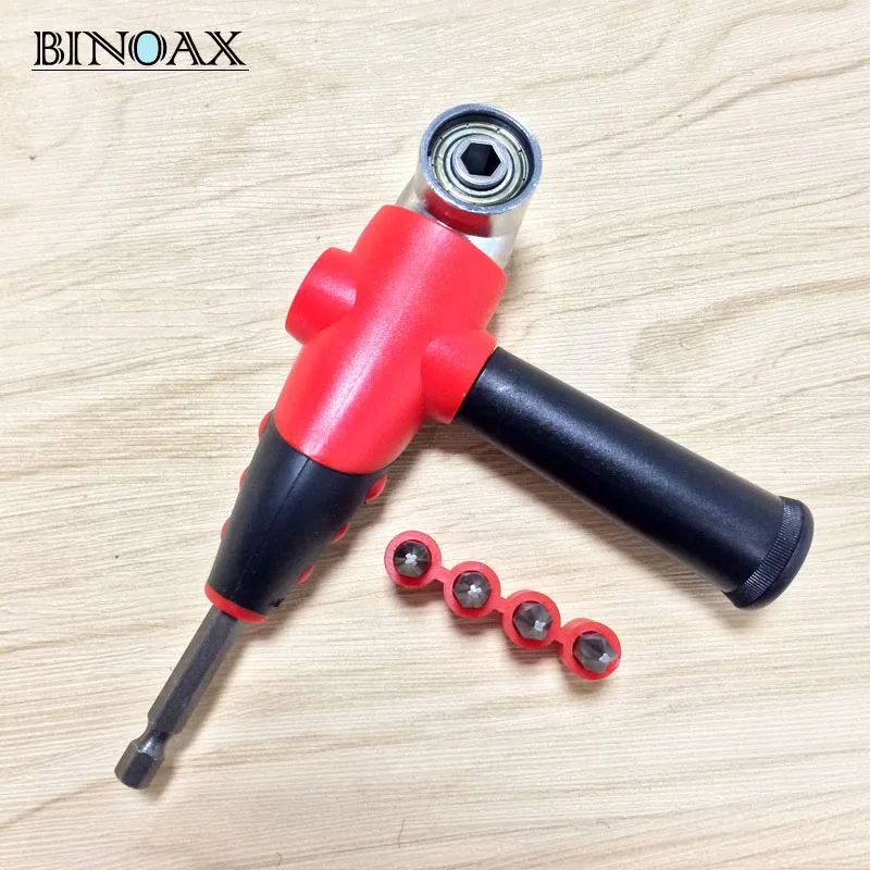 

Binoax 1/4" Magnetic Angle Bit Driver Adapter Screwdriver Adjustable Thumb Flange Off-Set Power Head Power Drill + Phillips Bits