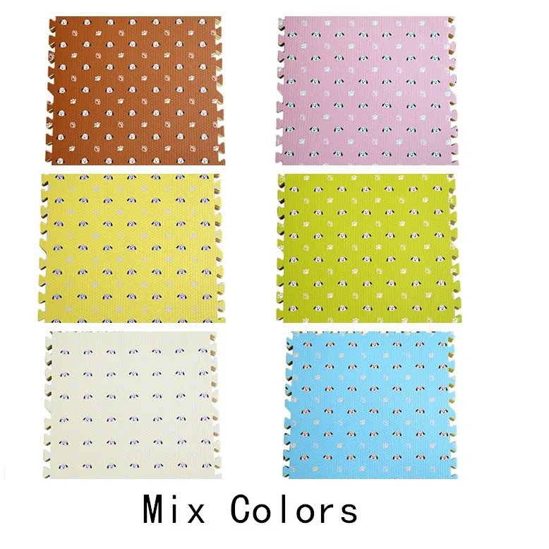 Mipozor мягкая головоломка вспененный этилвинилацетат игровой коврик 9 шт./партия Мультфильм Стили ковер блокировочный пол коврик для ползанья Each30x30cm(1" x 12" - Цвет: Mix Colors