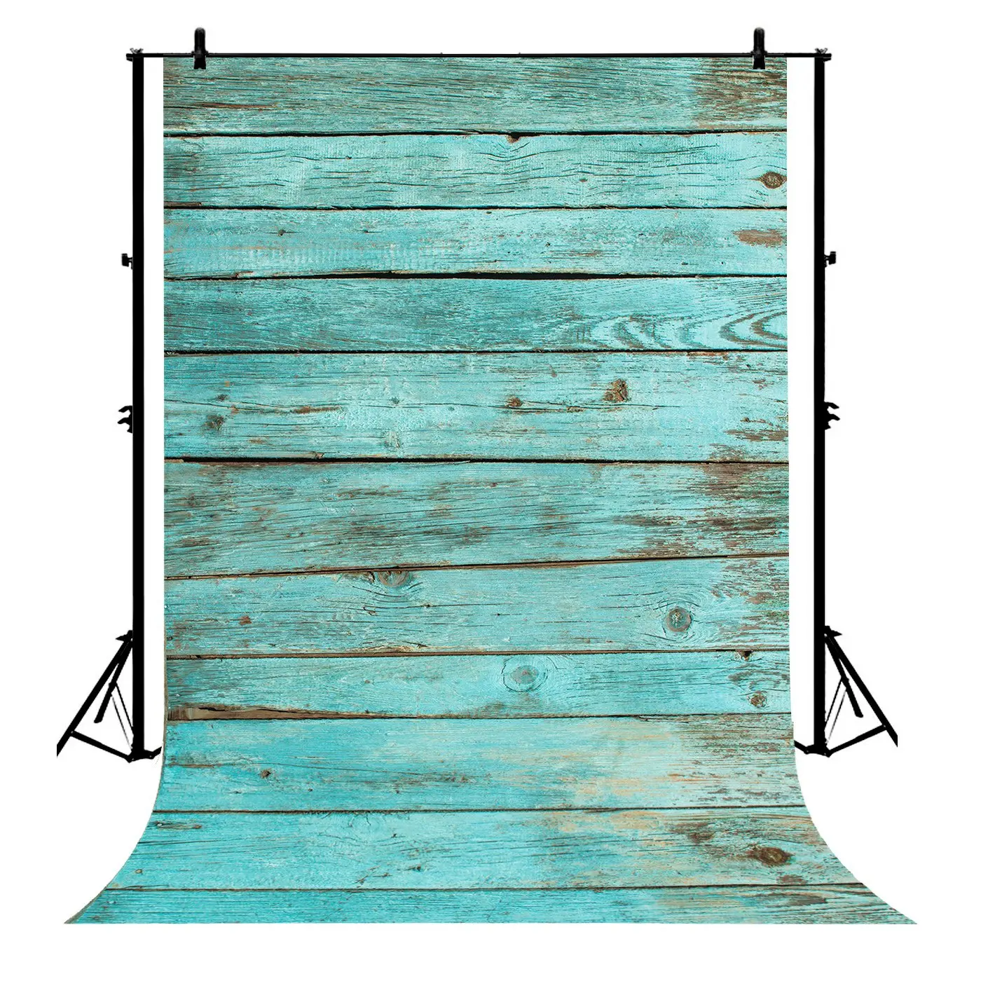 

5x7ft Blue Wood Texture Peeling Paint Weathered Shabby Board Polyester Photo Background Portrait Backdrop