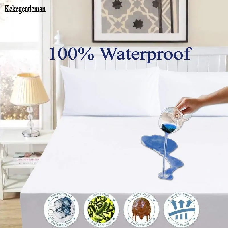 Waterproof Mattress Protector Cover For Bed Wetting Breathable Hypoallergenic Protection Pad