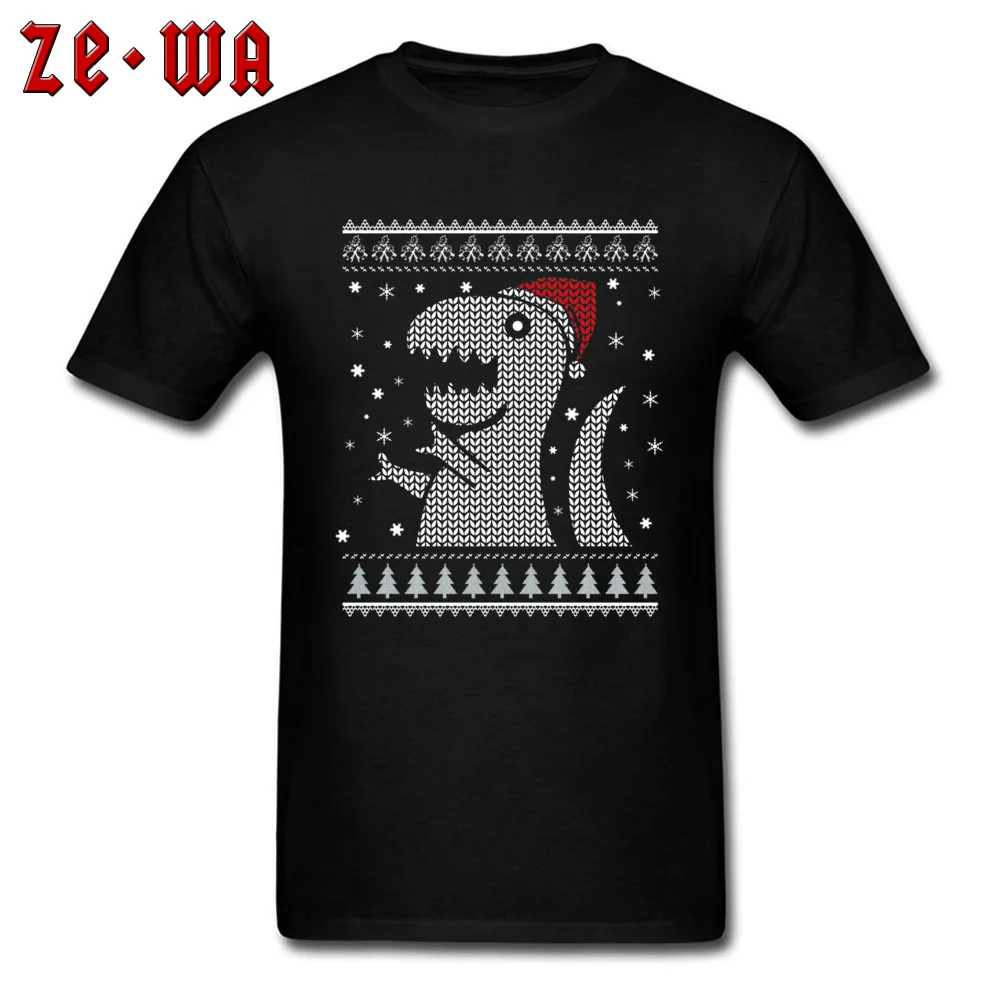 Christmas Dino Ugly Sweater 5807 Slim Fit Tshirts for Men 100% Cotton ostern Day Tees Summer Tee Shirt Short Sleeve Funny O-Neck Christmas Dino Ugly Sweater 5807 black