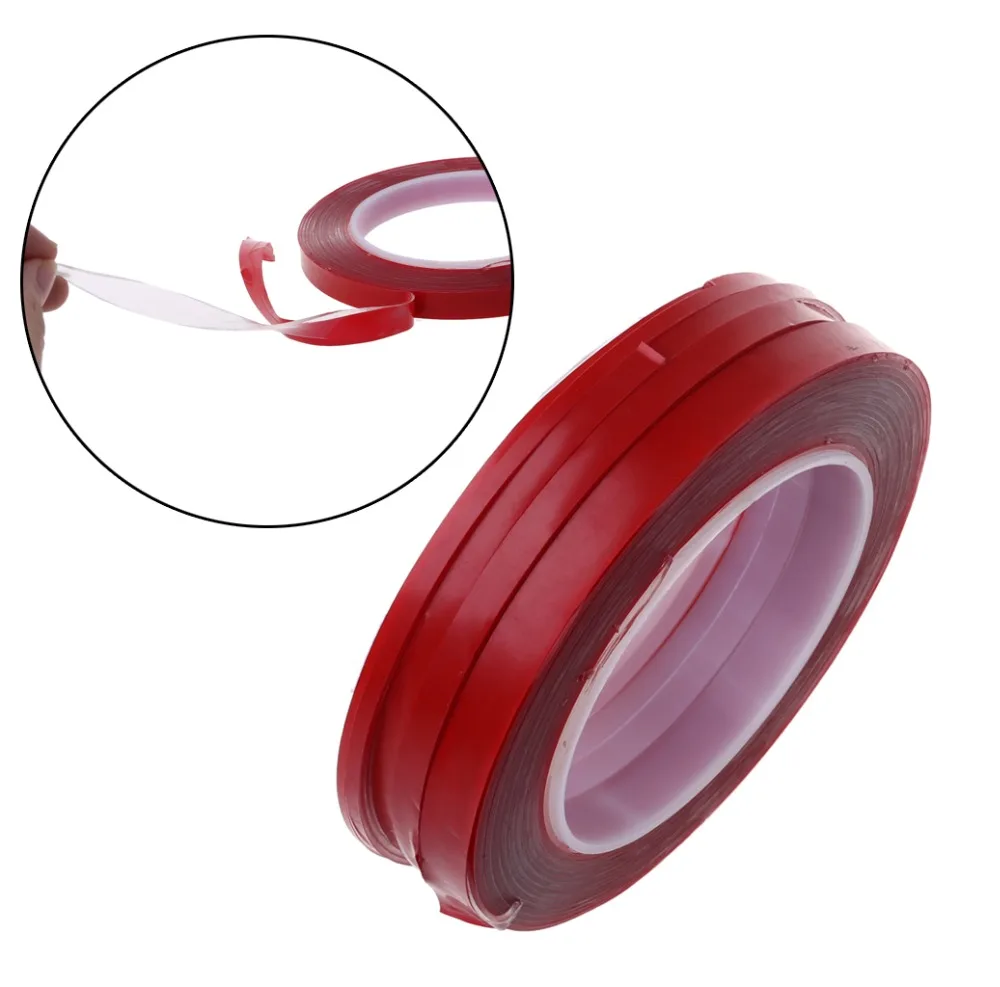 

2/3/5/6/10M Strong Adhesive Red Film Clear Double Side Tape No Trace For Phone LCD Screen