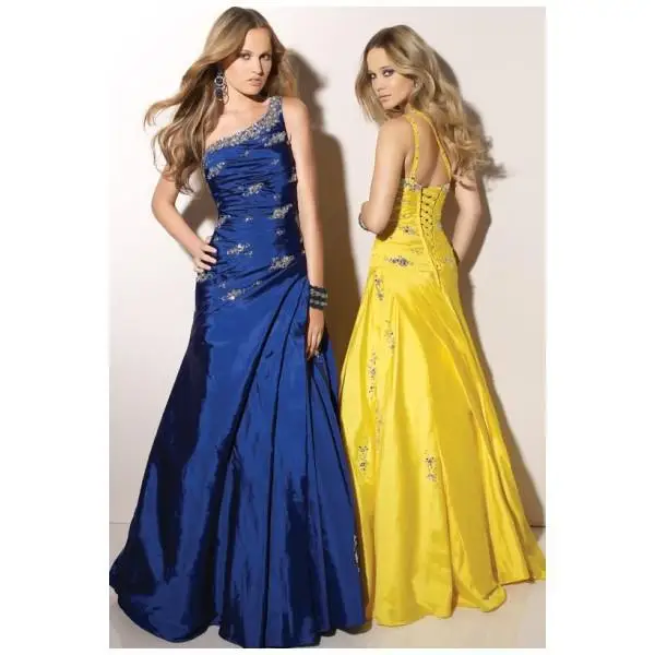 

vestido de festa renda bandage dress crystal one shoulder 2014 new fashionable taffeta long party evening Dress free shipping