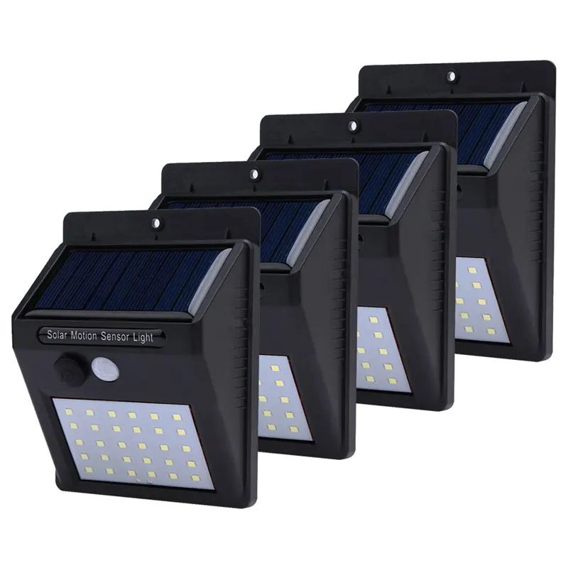 1-4 шт. 20/30LED солнечный Мощность движения PIR сенсор настенный светильник водостойкий экономия энергии Открытый Сад Двор для дорожек и улиц безопасн... - изображение