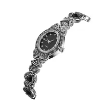 Reloj Vintage de cuarzo con diamantes de imitación de aleación tallada para mujer, reloj de pulsera, relojes de cristal Retro, regalos LL - 17