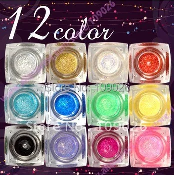 

12 Color UV Gel Glitter Gel for Nail Art Free Shipping