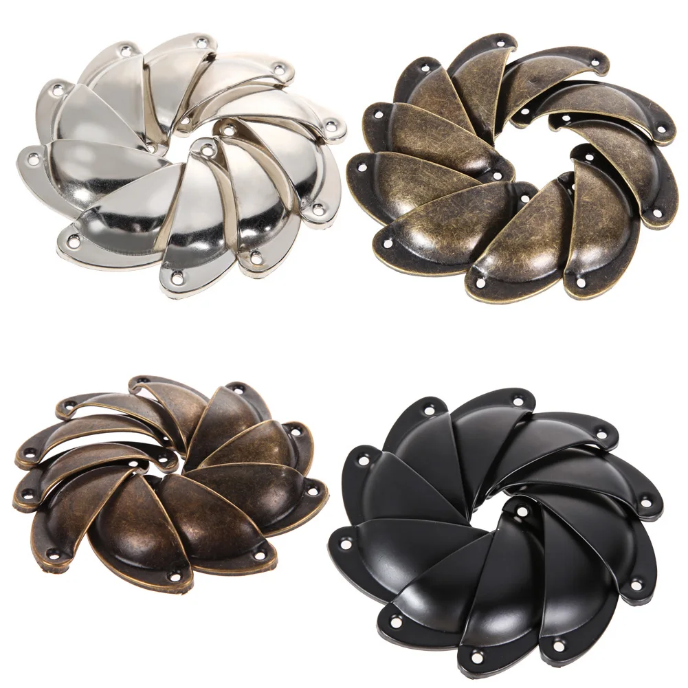 10pcs/set Vintage Cabinet Knobs and Handles Cupboard Door Cabinet Drawer Furniture Hardware Antique Brass Shell Pull Handles 10pcs/set Vintage Cabinet Knobs and Handles Cupboard Door Cabinet Drawer Furniture Hardware Antique Brass Shell Pull Handles