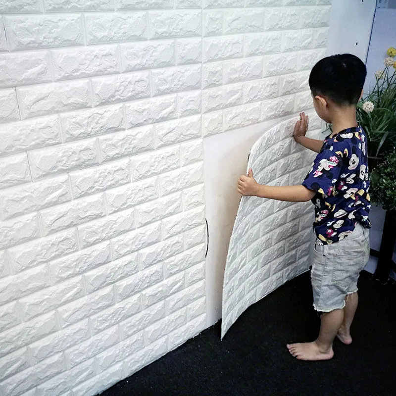 60x60cm PE  Foam  3D  Wall paper  Safty Home Decor Wallpaper  