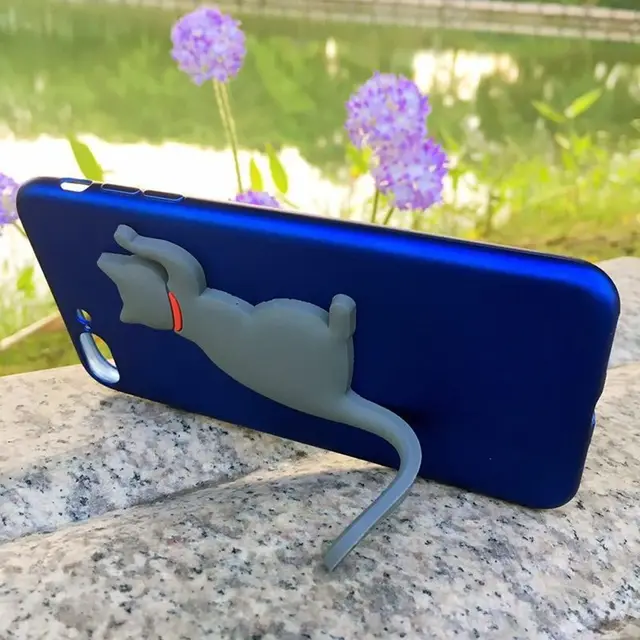 New Fashion Hot Sale Cat Shaped Mobile Phone Stand Holder Sticker For Cell Phone Cartoon Cute Convenient