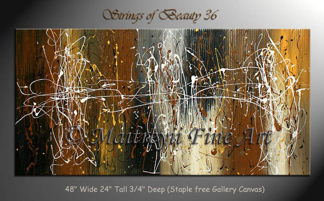 Strings Of Beauty Large Decor # Style Painting On Canvas Abstract Art Enorme Pittura A Olio Decorativa Moderna, Spedizione Gratuita