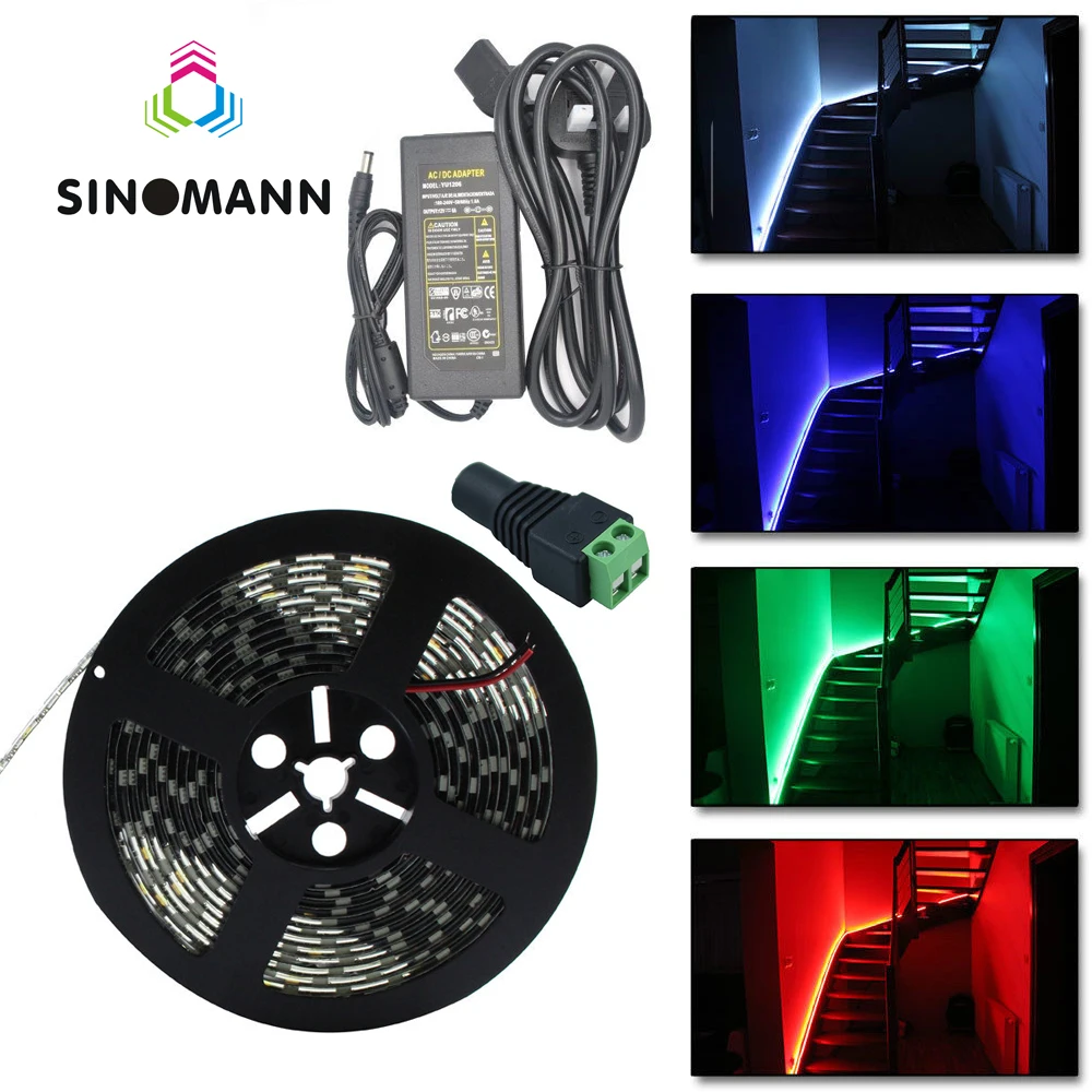 Светодиодные полосы 5050 SMD ЧЕРНЫЙ печатной платы 5 м DC12V гибкий свет 60Led/м м/лот