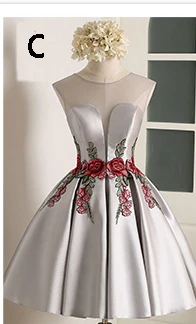 AXJFU вечернее платье с розовым цветком, новое простое Розовое Кружевное короткое вечернее платье с цветами, Сексуальные вечерние платья с цветами для невесты - Цвет: C