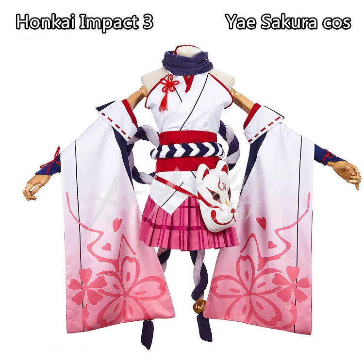 [В наличии] Аниме! Honkai Impact 3 Yae Сакура униформа косплей костюм для женщин 2018 Новинка