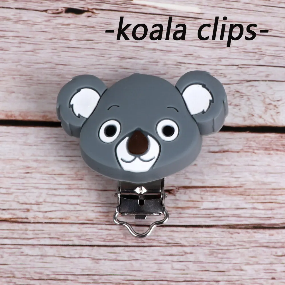 TYRY. HU Koala детские силиконовые для Прорезывание Зубов Бусины пищевого класса DIY аксессуары детские товары прорезывание зубов ожерелье для кормления соски Клипсы из бисера - Цвет: JZ1014-15