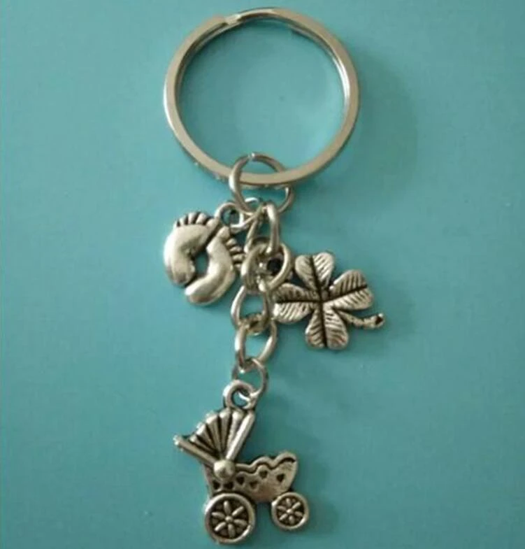 Pieces De Mode Vintage Empreintes Trefle Bebe Poussette Pendentif Breloques Porte Cles Ajustement Bricolage Porte Cles Voiture Sac A Main Cadeau Bijoux Aliexpress
