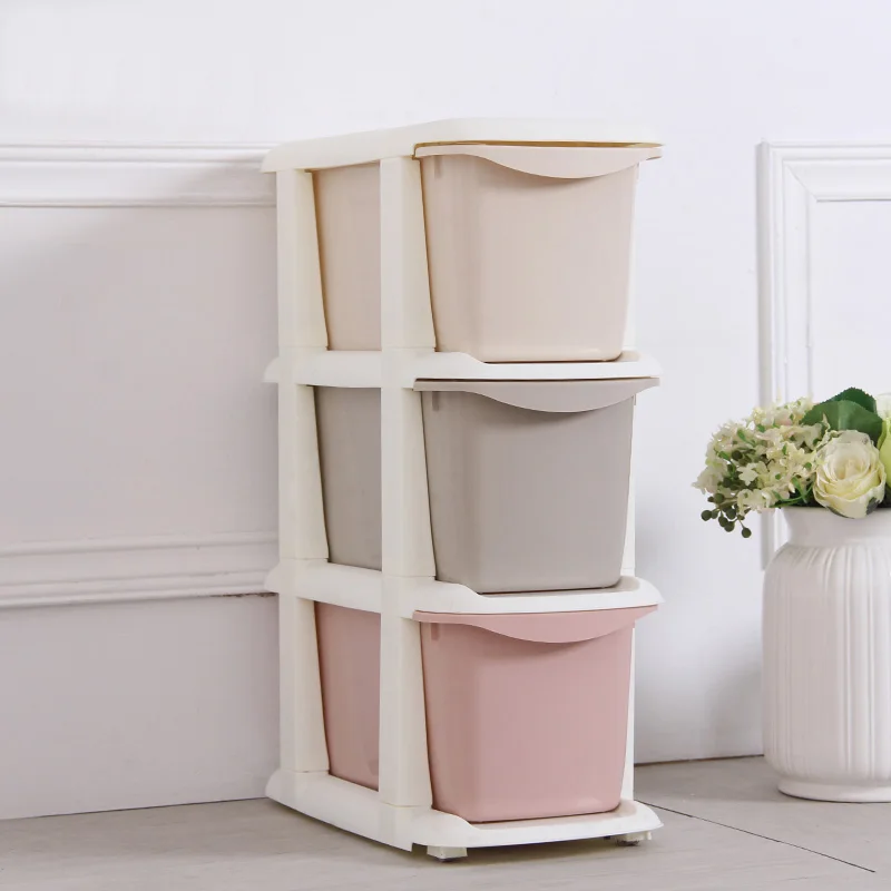 جديد 3 صغيرة البلاستيك درج تخزين ماكياج الملابس المنظم المنزل مجلس الوزراء