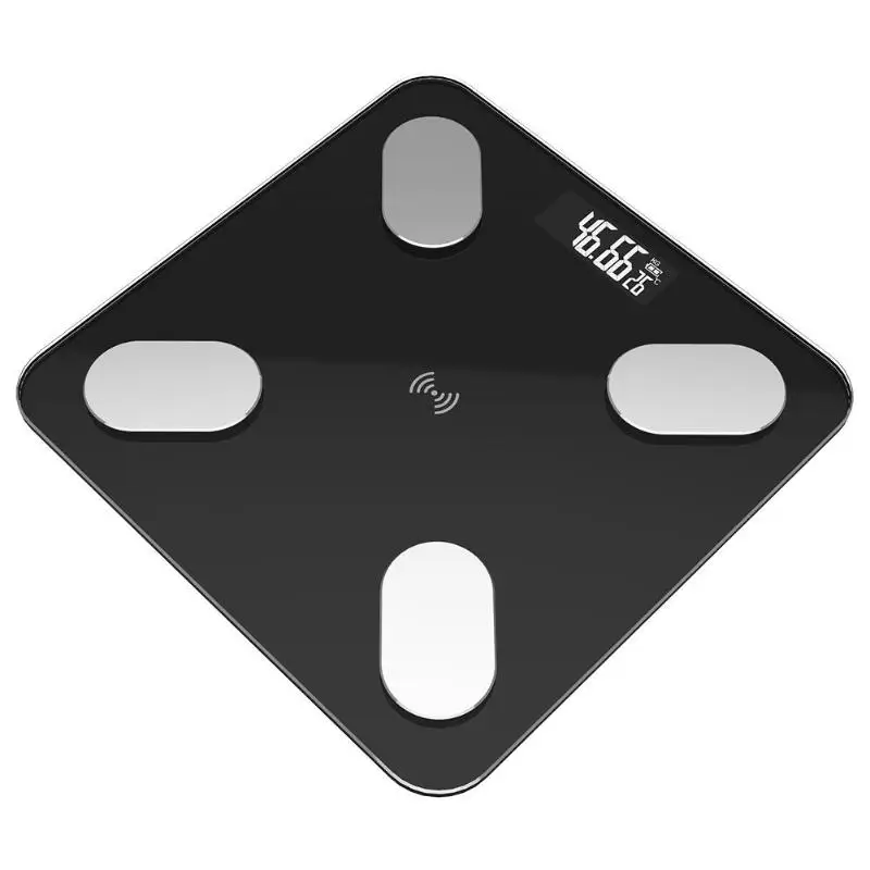 ЖК цифровой умный голос Bluetooth приложение электронные весы для тела Жир весы для Apple/IOS ванная комната бытовой баланс ванная комната весы - Цвет: Black Battery