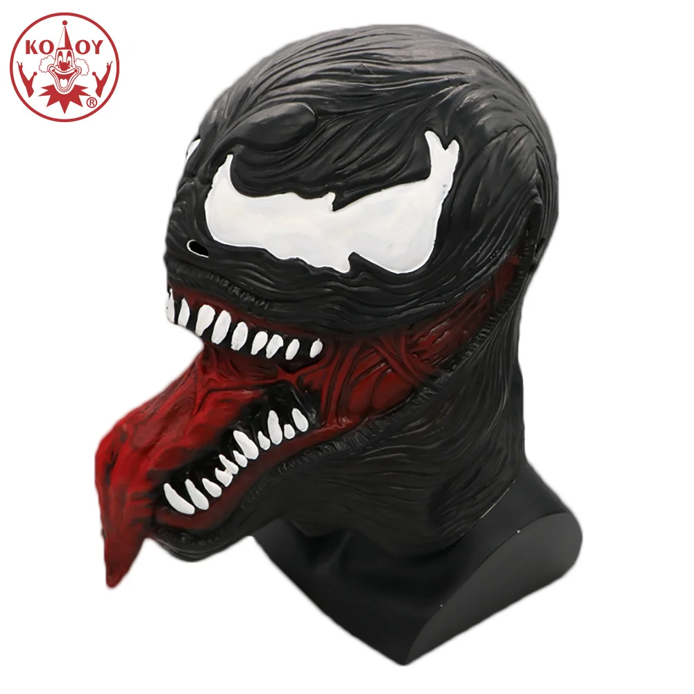 

Purim Cosplay The Venom Spiderman Mask Cosplay Black SpiderMan Edward Brock Superhero Unisex High Latex Masks Halloween Party