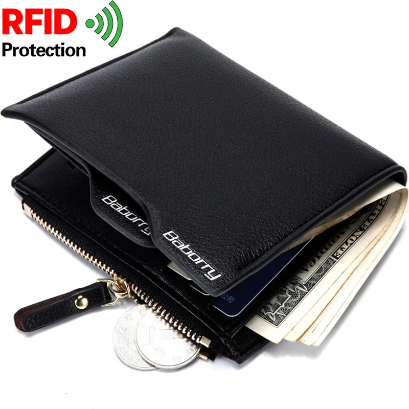 

OLOEY men's wallet short anti-magnetic anti-radio frequency identification RFID large-capacity multi-card simple wallet