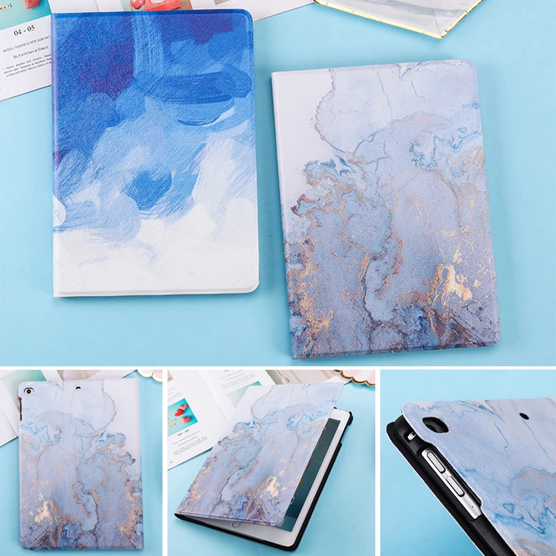 

For iPad mini Case A1432 tablet case for iPad Mini 123 Mini 4 Mini 5 Funda pc Back Marble PU Leather Smart Cover