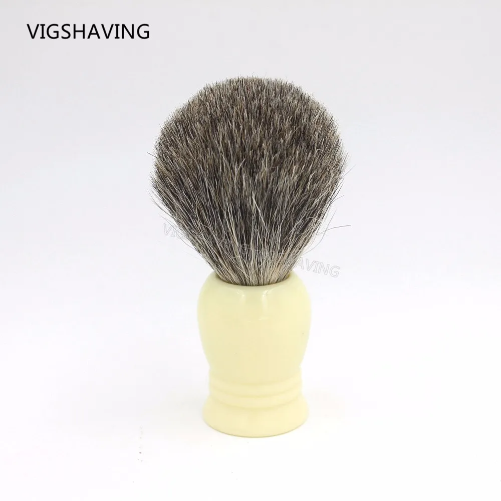 VIGSHAVING Begie Смола Ручка серый чистый Барсук щетка для бритья