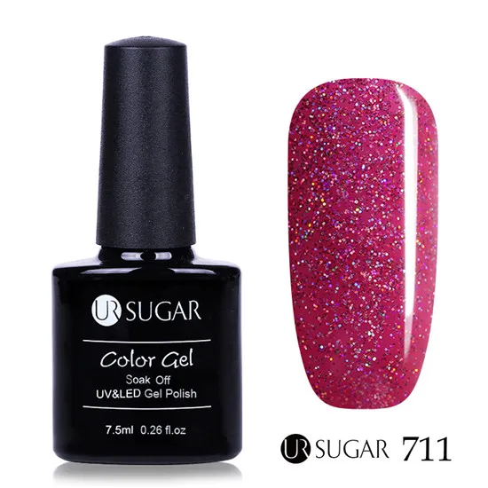 Ur Sugar 7,5 мл Радужный мерцающий голографический Гель-лак для ногтей цветной супер-маникюрный Гель-лак для ногтей - Цвет: Color 711