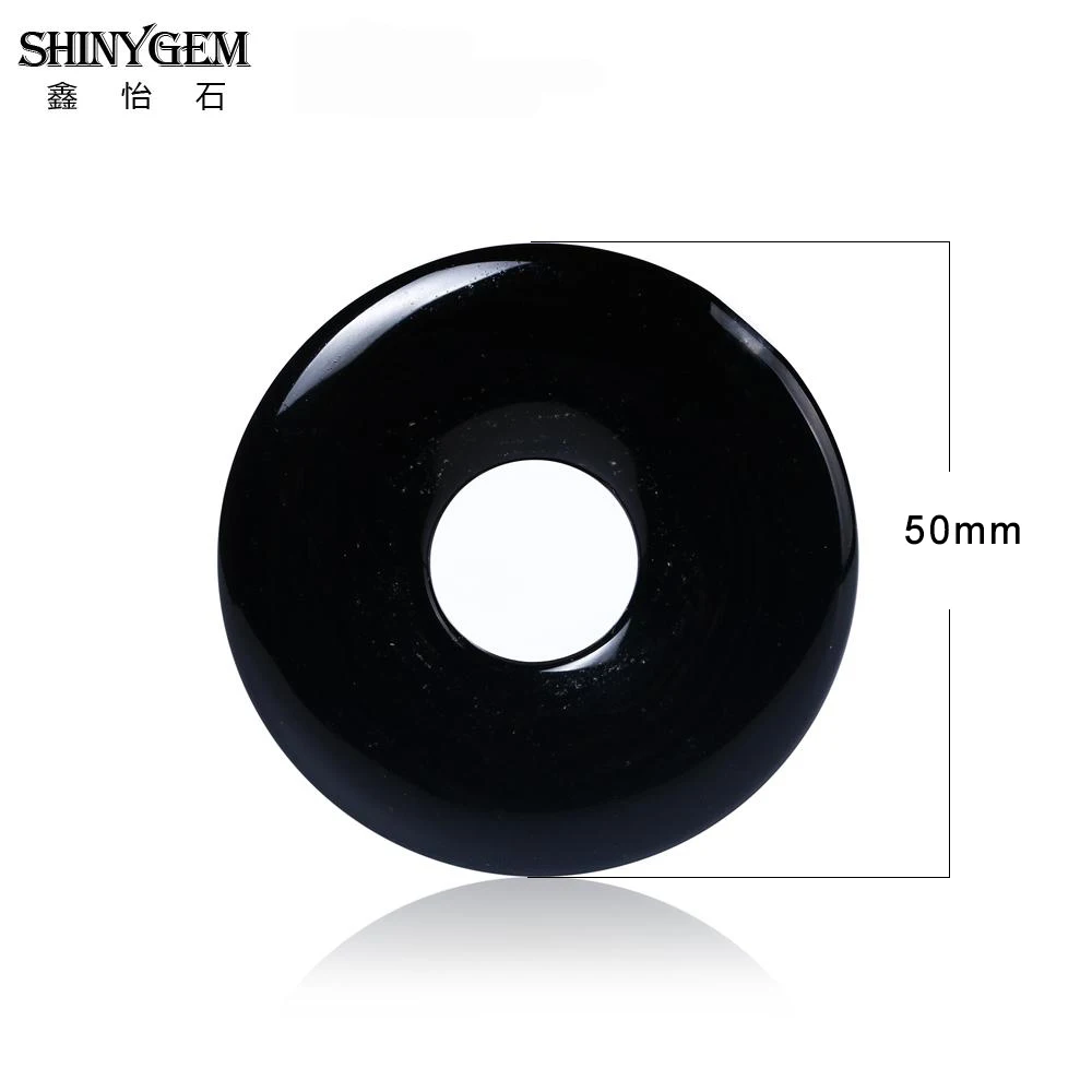 ShinyGem большой круглый полый натуральный камень кулон черные Агаты белые бирюзы