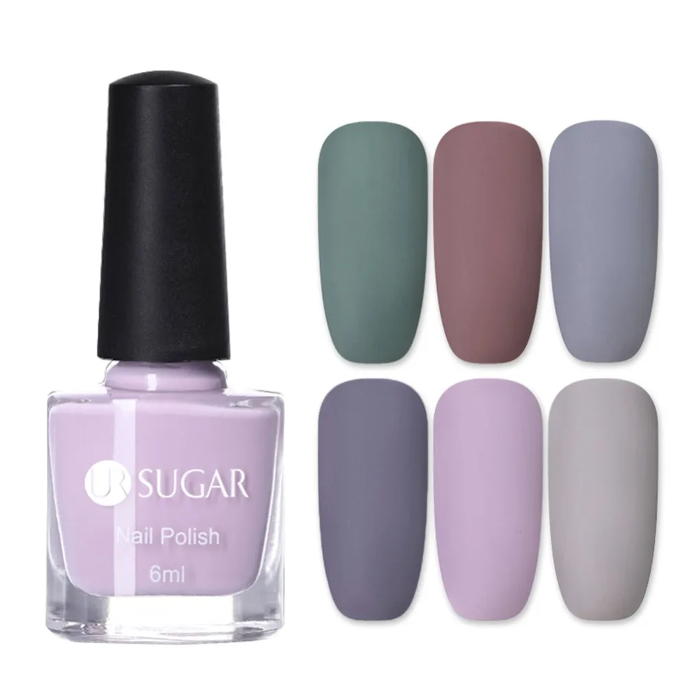 

UR SUGAR 6ml Matte Effect Nail Polish Purple Nail Art Varnish 6 Colors Matte Series Manicure Nail Art Decoration Polish