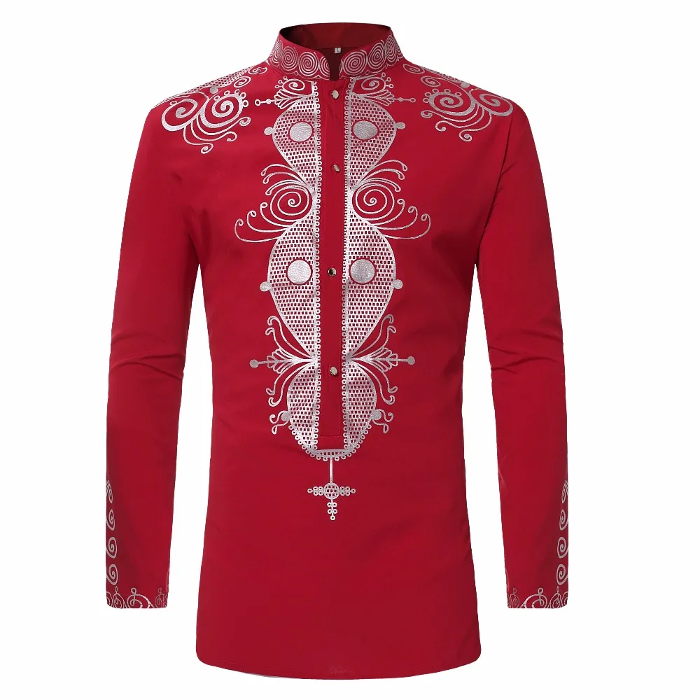  Long Sleeve Autumn Male Dashiki Vintage T shirts 2018 Bohemia Retro Tops Mens African Print T-shirt Ethnic Long Tees M-3XL (1)