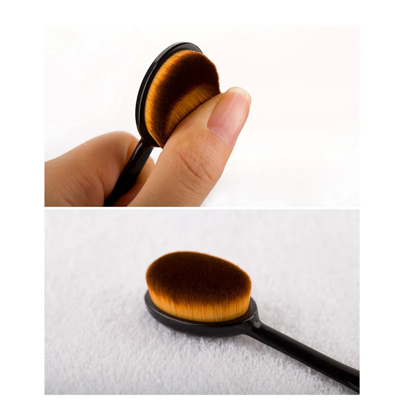 

1Pcs Women Pro Cosmetic blush Makeup Face Powder Blusher Toothbrush brush Curve Foundation Brush for lady girls Makeup tool