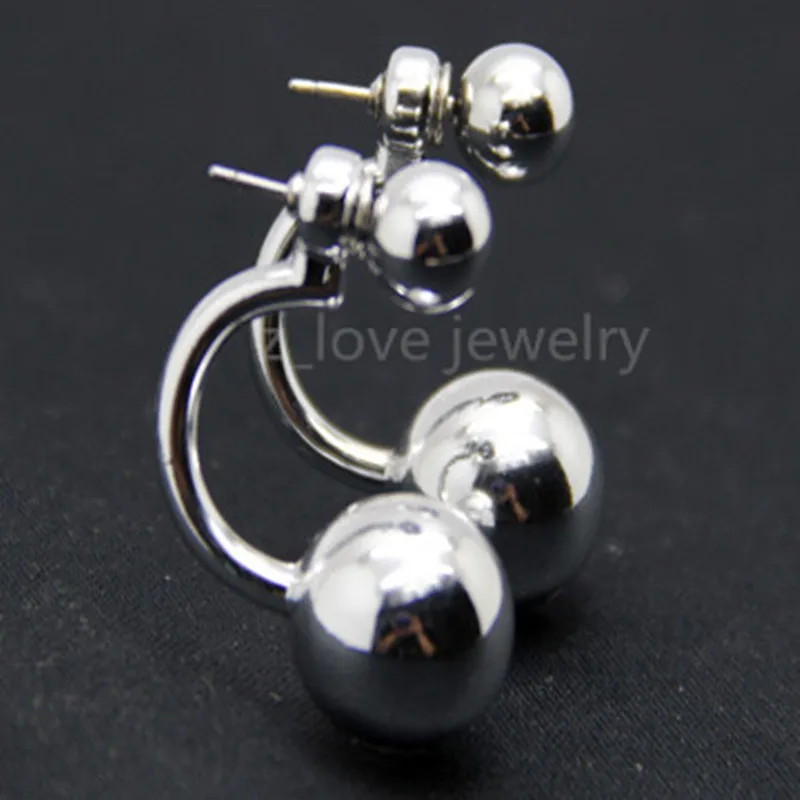 

Wholesale Free Shipping Fashion Paragraph Hot Selling Earrings Double Side Shining CCB Pearl Studs Earrings For Women