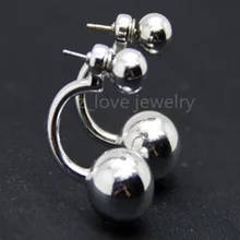 Wholesale Free Shipping Fashion Paragraph Hot Selling Earrings Double Side Shining CCB Pearl Studs Earrings For
