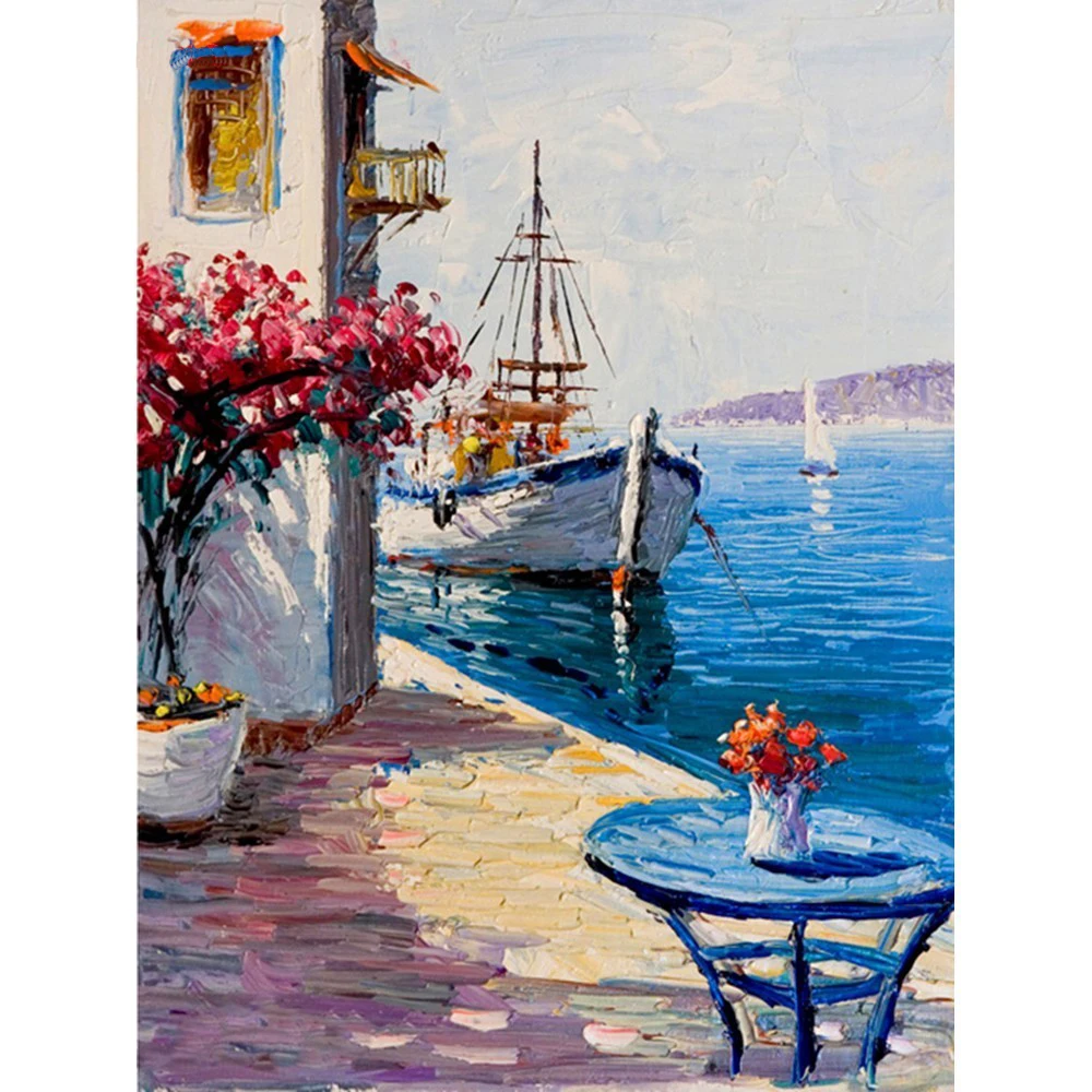 HUACAN-Diamond-Mosaic-Landscape-Full-Drill-Diamond-Paintings-Scenic-Diamond-Embroidery-Cross-Stitch-Boat-Picture-Of