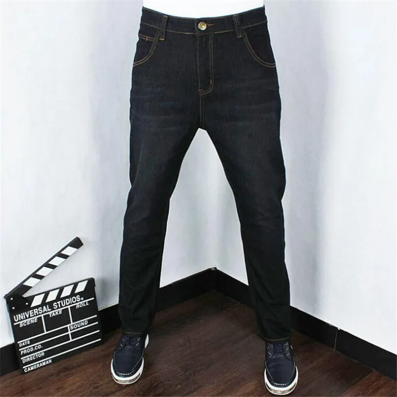 Plus size 44 46 48 50 men's jeans pants good quality straight stretch jeans men designer mens ,Casual Slim Black Straight Pants