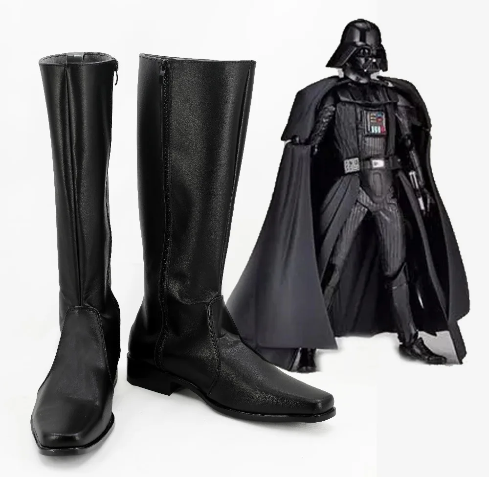 

Star Wars Darth Vader Anakin Skywalker Boots Cosplay Halloween Darth Vader Cosplay Black Shoes for Men and Women