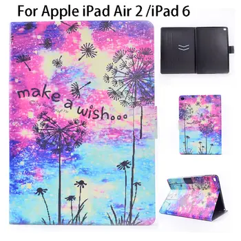 

Ultra Slim Flip Silicone PU Leather For iPad Air2 Case For Apple iPad Air 2 iPad 6 Smart Case Cover Sleep Wake Shell Skin Funda