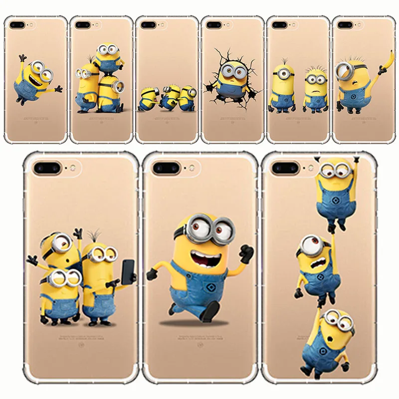 

Cute Funny Yellow Minion Despicable Me Cartoon Cover Soft Silicone Phone Case for Apple iPhone 5 5S SE X 8 7 6 6S Plus