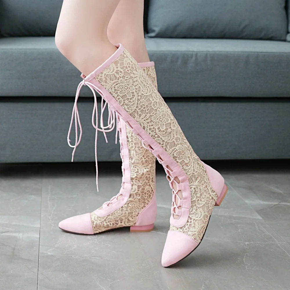 

S.Romance 2018 Women Boots Square Heels Ankle Boots Office Ladies Summer Boots Female Shoes Woman White Beige Pink Black SB049