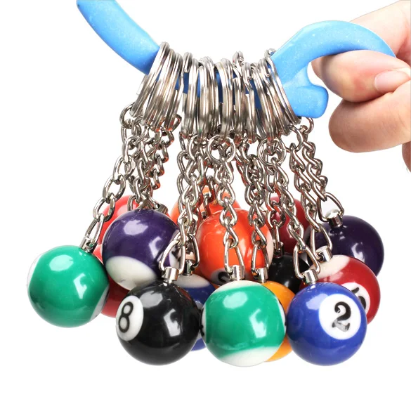

16PCS Snooker Ball Set Keychain Billiards Pool 25mm Ball Keyring Fashion Gift For Men Women CX17