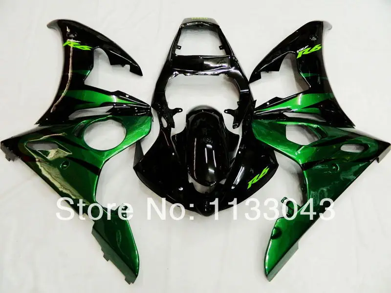 Зеленые Черные Обтекатели для Yamaha YZF-R6 03 - 05 YZF R6 04 600 2003 2004 2005 комплекты обтекателей