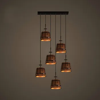 

Scandinavian creative cafe art Pendant light American industrial style restaurant bar table barrel Pendant lamp AP8091103