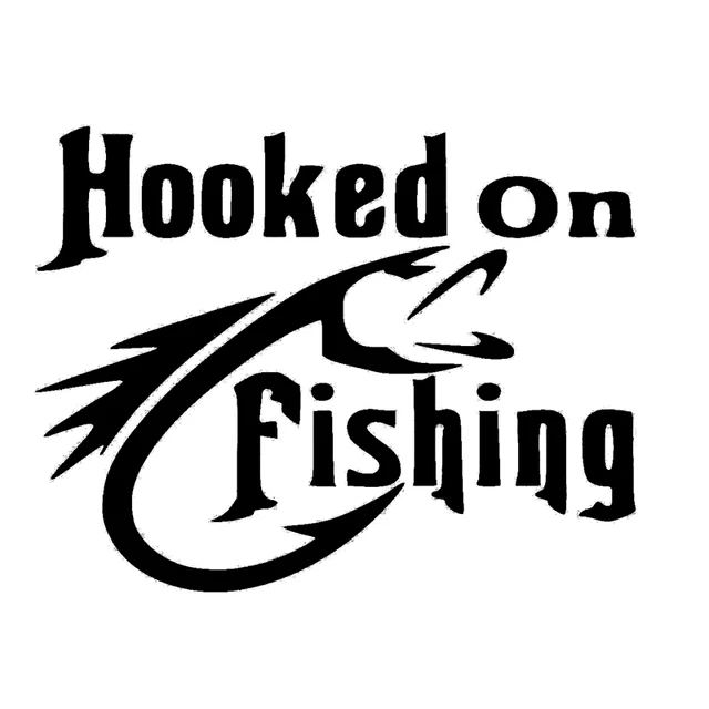 Download 15cm*11.7cm Hooked On Fishing Stickers Decals Vinyl Car ...