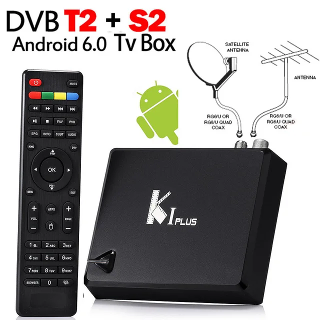 

MECOOL KI PLUS DVB-T2 DVB-S2 DVB-C Android 7.1 TV Box 4 in 1 Combo 1GB 8GB Amlogic S905D Quad Core 64bit K1 PLUS 4K Set top Box
