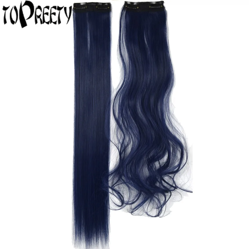 

TOPREETY Heat Resistant Synthetic Hair Extension 20gr 22" 2 clips in hair extensions