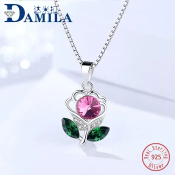 

High quality crystal flower pendant for necklace silver 925 Cubic Zirconia stone pendants for women jewelry accessories S925