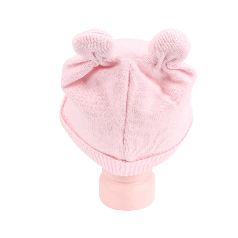 Bear Cotton Baby Hat Beanie Warm Winter Newborn Beanie Hat Cute Ears Knitted Baby Girls Hat Soft Comfortable Cradle Beanie New  (14)