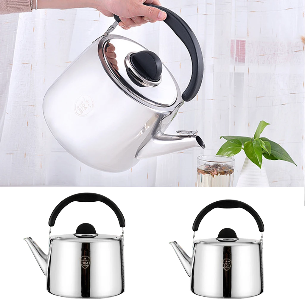 Stainless Steel Whistling Kettle Tea Pot with PP plastic grooved handle stove Kitchen Teakettles For Gas Electric Hobs