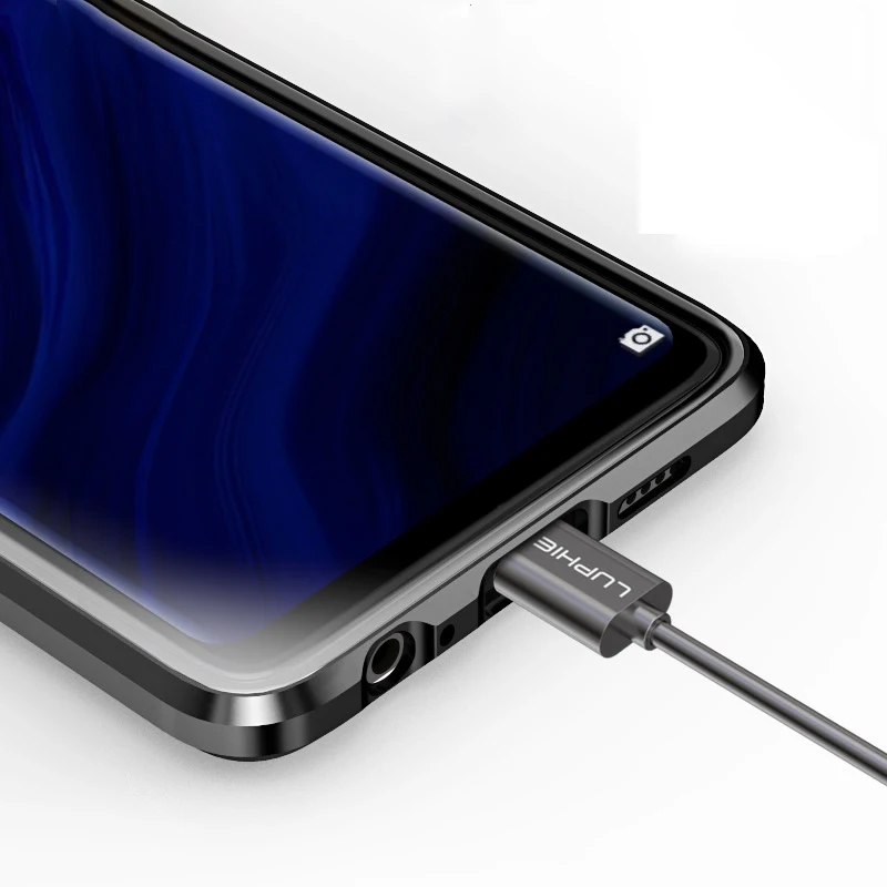 Magnetic Full Body Cover for Huawei P30 Pro Case Clear Luxury Aluminum Metal 9H Glass Magnet Case for Huawei P30 360 Protective Magnetic Full Body Cover for Huawei P30 Pro Case Clear Luxury Aluminum Metal 9H Glass Magnet Case for Huawei P30 360 Protective